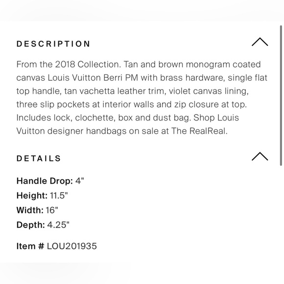 LOUIS VUITTON 2018 Monogram Berri PM. - Picture 14 of 14